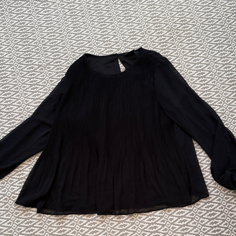 Banana Republic Black Pleated Blouse